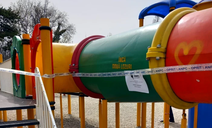 Locurile de joacă din Parcul Herăstrău, închise FOTO: ANPC 