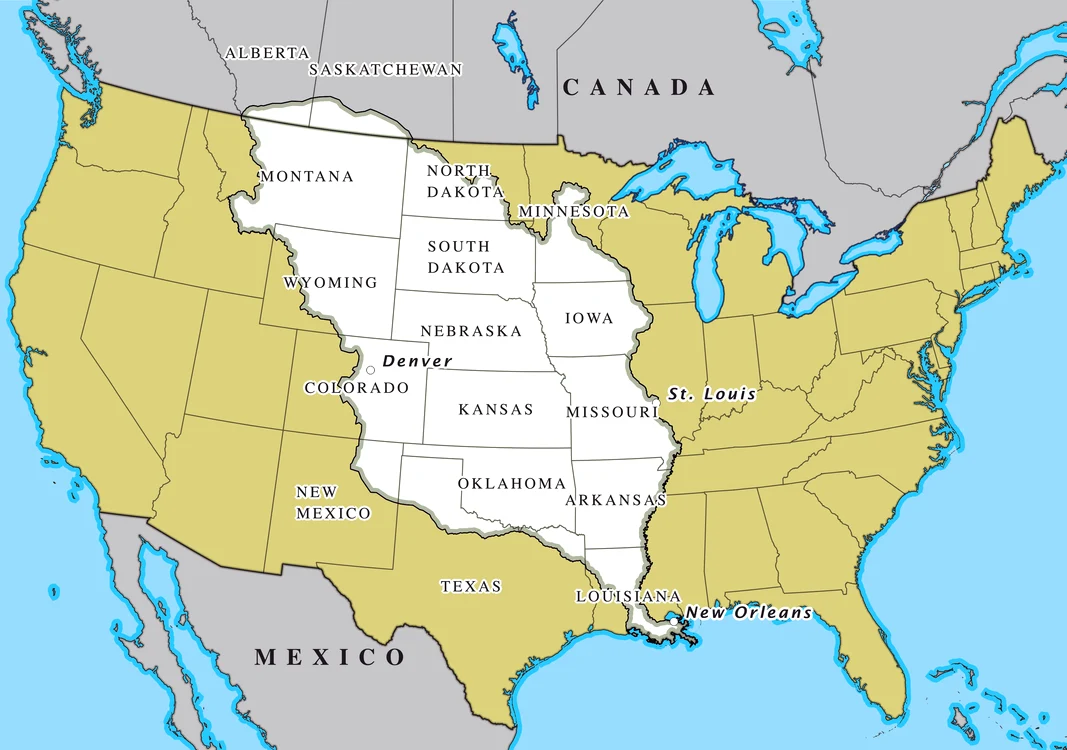 Teritoriul Louisiana în 1803 FOTO wikipedia