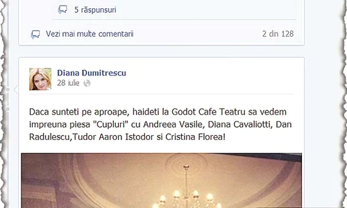 Diana e mândră de actualul  iubit: ea promovează  pe Facebook piesele de  teatru în care joacă Dan jpeg