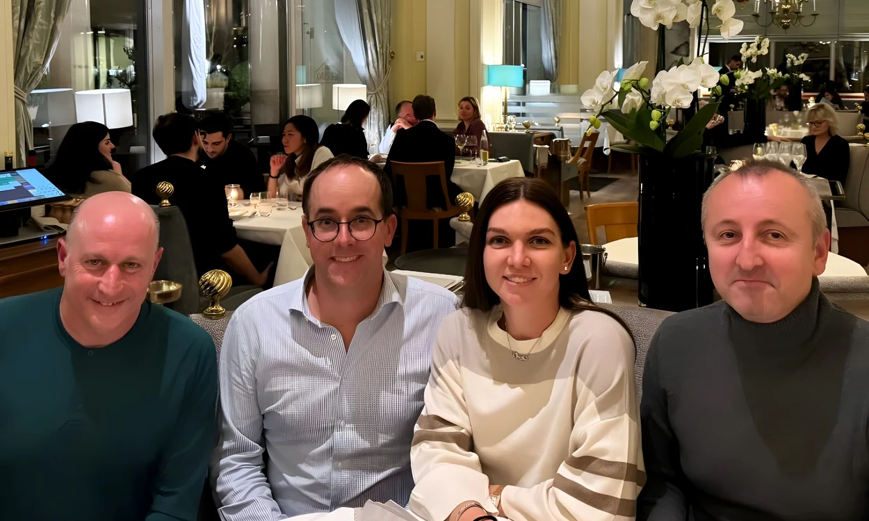 Simona Halep, alături de Howard Jacobs, Bogdan Stoica și Jean Claude Alvarez. Foto: Instagram