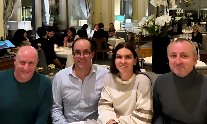 Simona Halep, alături de Howard Jacobs, Bogdan Stoica și Jean Claude Alvarez. Foto: Instagram