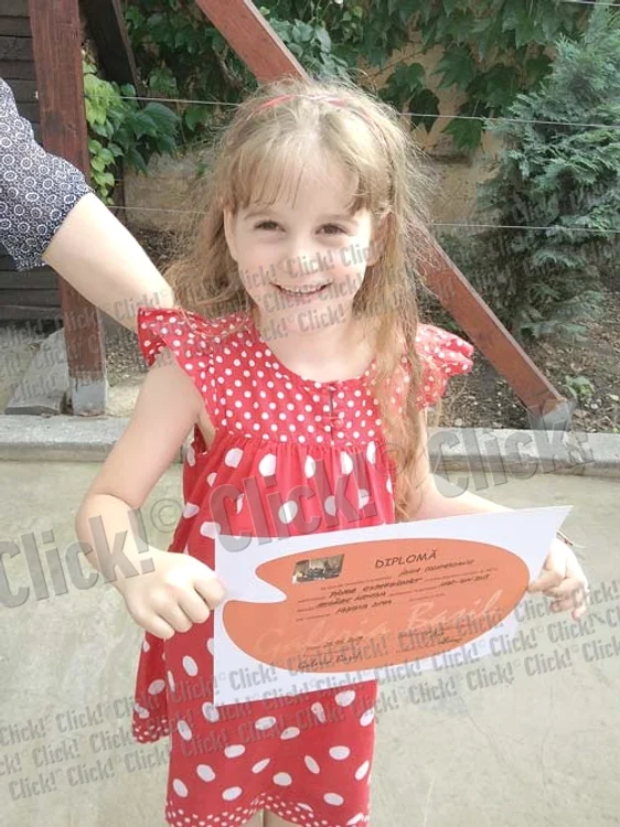 Ca urmare a talentului său,  micuţa a obţinut o diplomă  de pictor expresionist