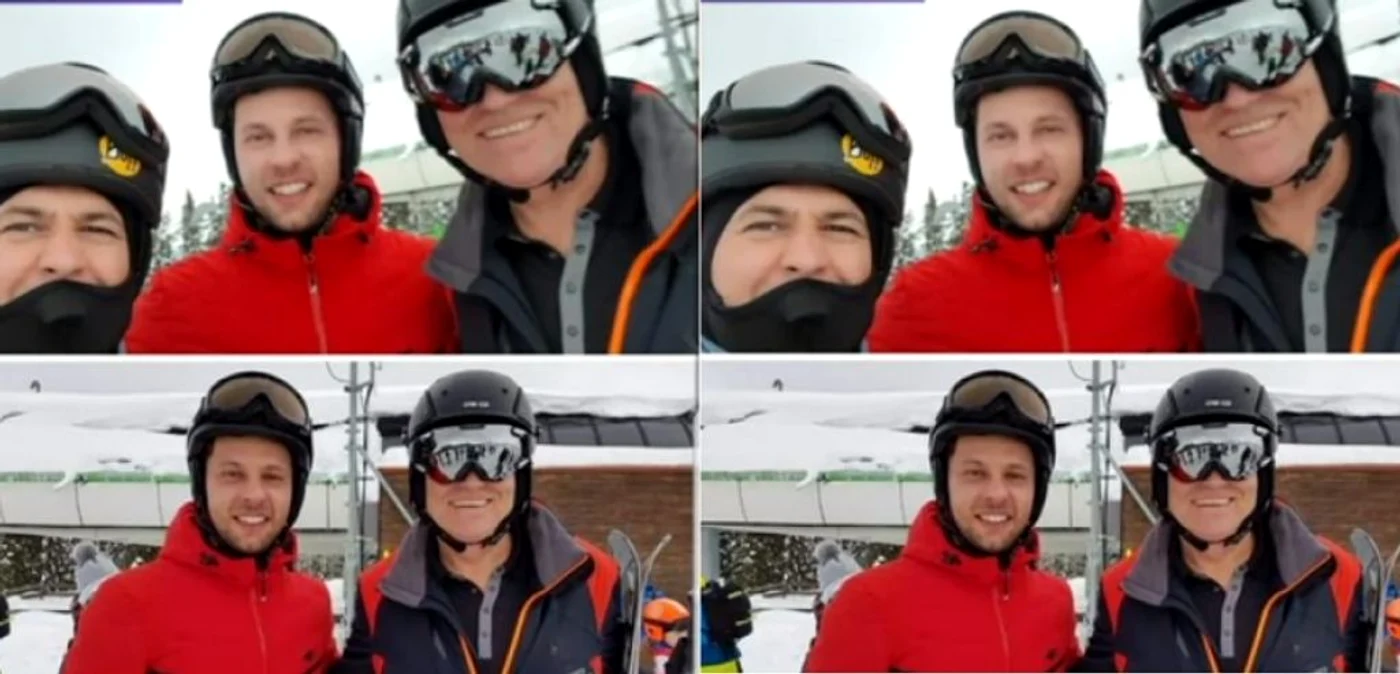 Şeful statului, Klaus Iohannis la schi pe Transalpina Ski Resort, în Vâlcea; Foto: Digi 24