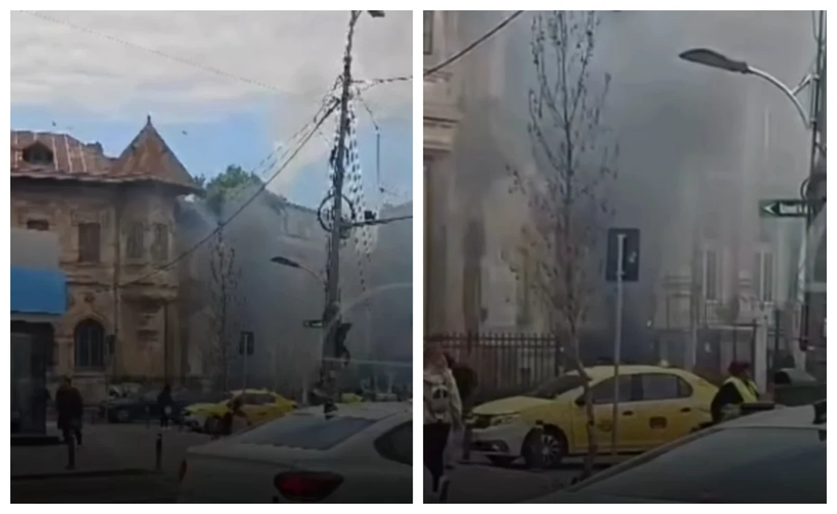 Incendiu la Romană FOTO Captură video