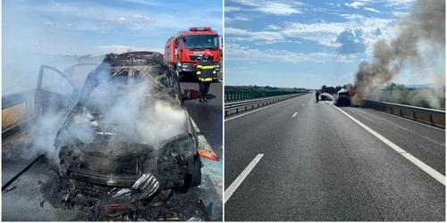 incendiu masina autostrada