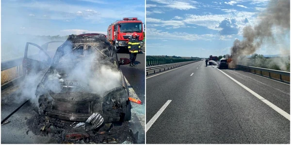 incendiu masina autostrada