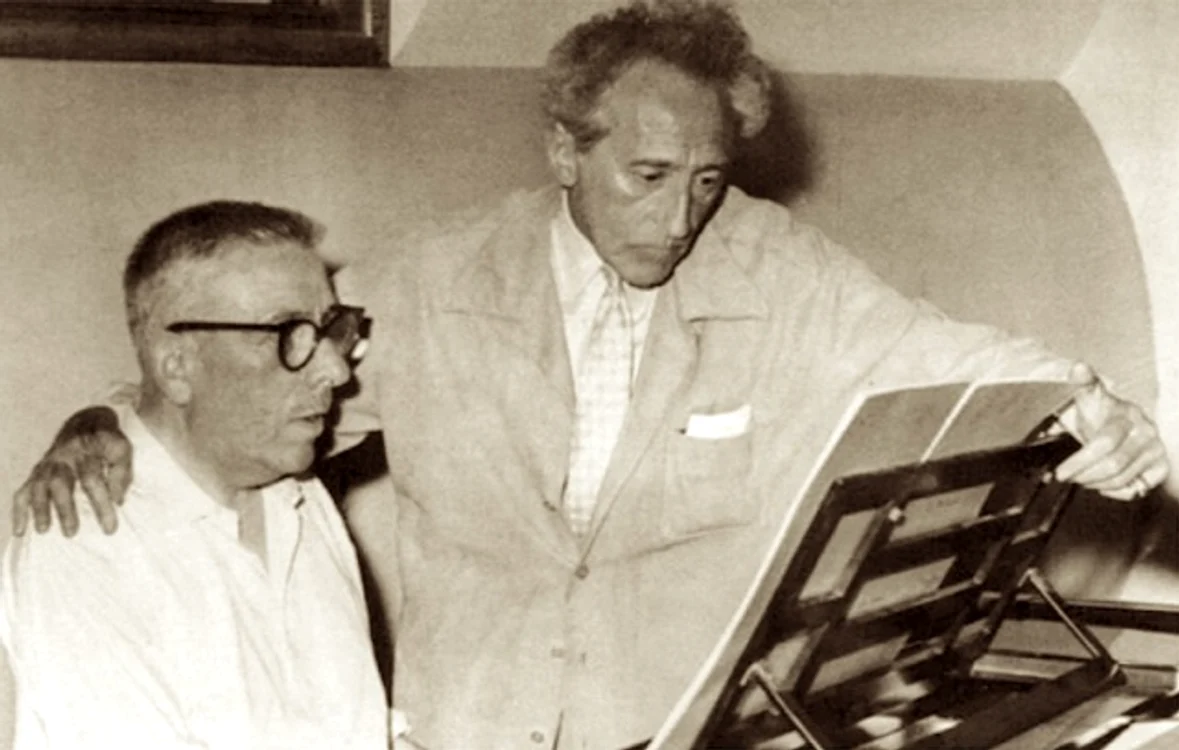 Francis Poulenc și Jean Cocteau lucrând la „Vocea umană”