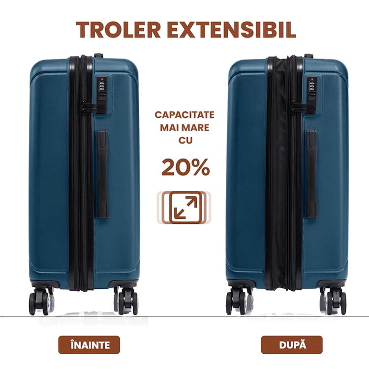Troler Quasar SMART mare înainte și după extensie Foto eMAG