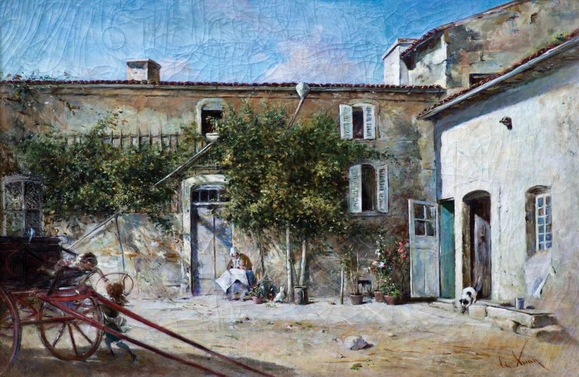„Într-o curte la Contrexéville”, de Theodor Aman