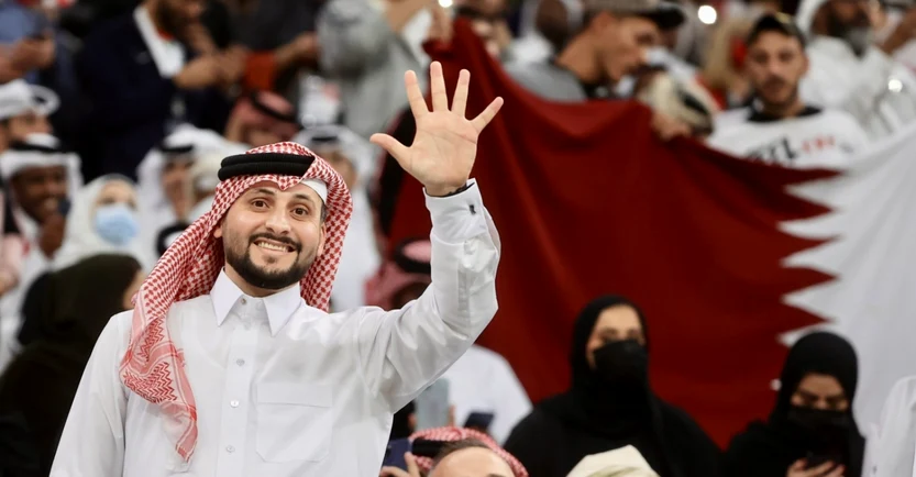 Suporterii qatarezi la meciul de debut al Mondialului, contra Ecuadorului
