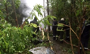 Pompierii au intervenit pentru a stinge incendiul de la fața locului jpeg
