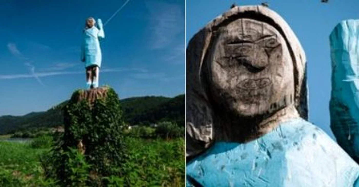 S-a vehiculat că sculptura ar avea scopul de a o ironiza pe soția lui Trump, însă artistul insistă că a realizat-o ca un omagiu adus acesteia 