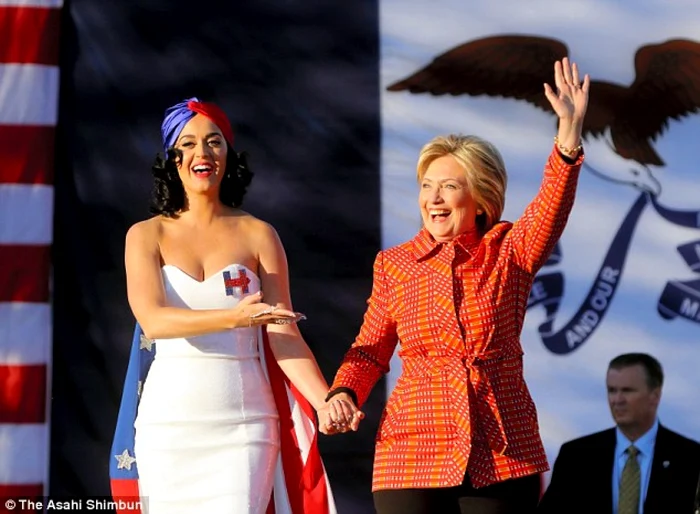 Katy Perry a susţinut mai multe concerte pentru campania democratei Hillary Clinton FOTO The Asahi Shimbun