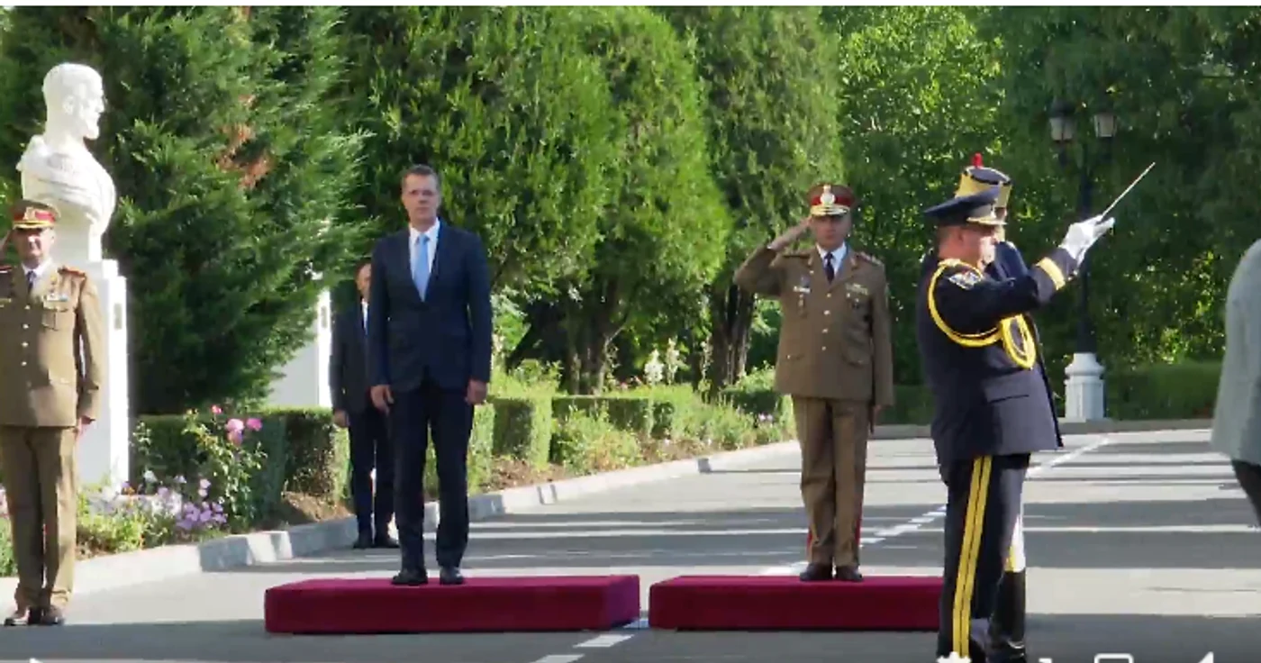 Ionuț Moșteanu, la ceremonia de la MApN. FOTO captură video