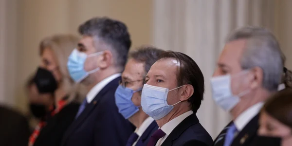 Ceremoni investire guvern Nicolae Ciucă palatul premier presedinte ministru ministri Cotroceni Klaus Iohannis  Florin Citu 25 noiembrie 2021 FOTO Inquam Photos / Octav Ganea