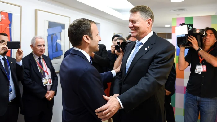 Emmanuel Macron şi Klaus Iohannis, şefii de stat din Franţa şi România. FOTO Presidency.ro