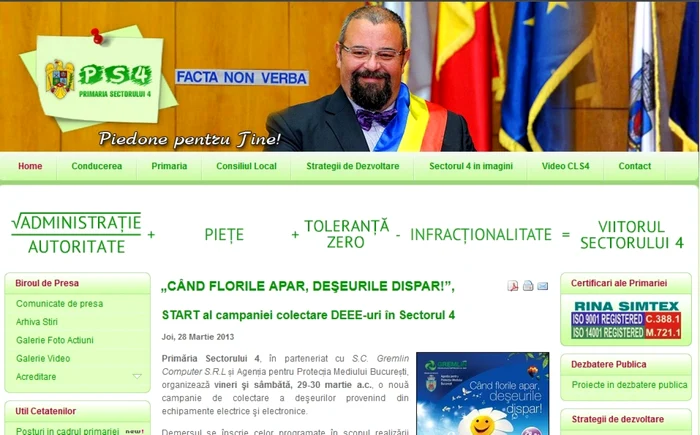 Site-ul Primăriei Sectorului 4 a sfost spart de hackeri