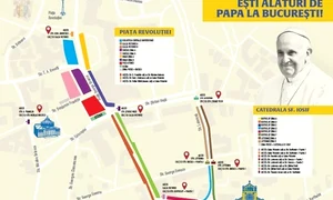 Harta zonei din jurul Catedralei Sf Iosif și a locurilor prin care se va face accesul pelerinilor jpeg