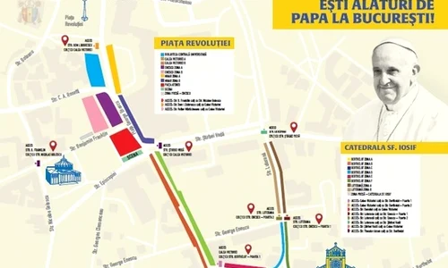 Harta zonei din jurul Catedralei Sf Iosif și a locurilor prin care se va face accesul pelerinilor jpeg