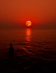 photorealistic moon with abstract landscape jpg