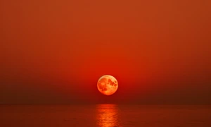 photorealistic moon with abstract landscape jpg