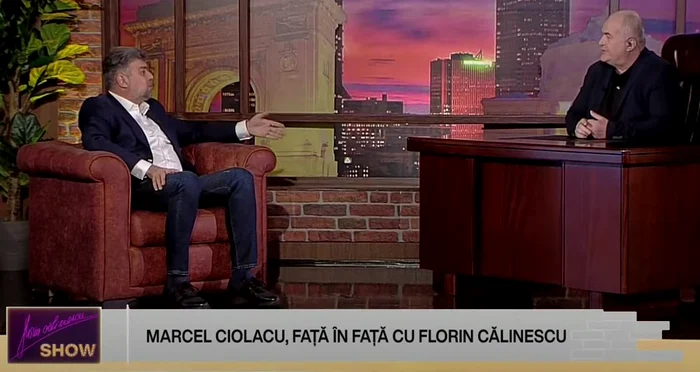 
    Marcel Ciolacu, invitat în emisiunea lui Florin Călinescufoto: captură Youtube  