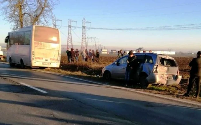 Accidentul a avut loc pe DN4 FOTO ISU Călăraşi