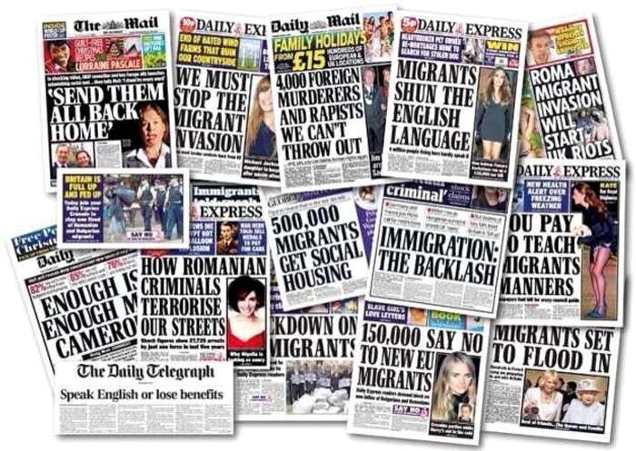 Mass-media din Marea Britanie a dus o campanie agresivă împotriva imigranţilor români şi bulgari