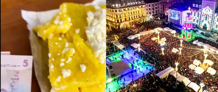 Mămăliga de la Târgul de Crăciun din Craiova, virală pe internet / foto: colaj Facebook/Click!