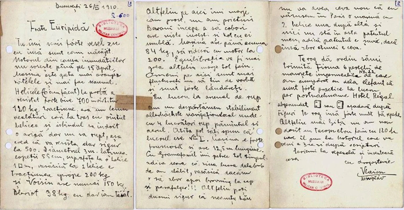 Aurel Vlaicu scrisoare 2 jpg jpeg