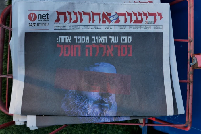 Israelul l-a eliminat pe inamicul numărul 1, a titrat ziarul Yediot Achronot FOTO EPA-EFE