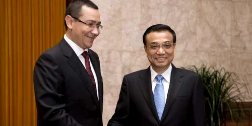 Victor Ponta cu omologul sau chinez Li Keqiang FOTO Mediafax/AFP