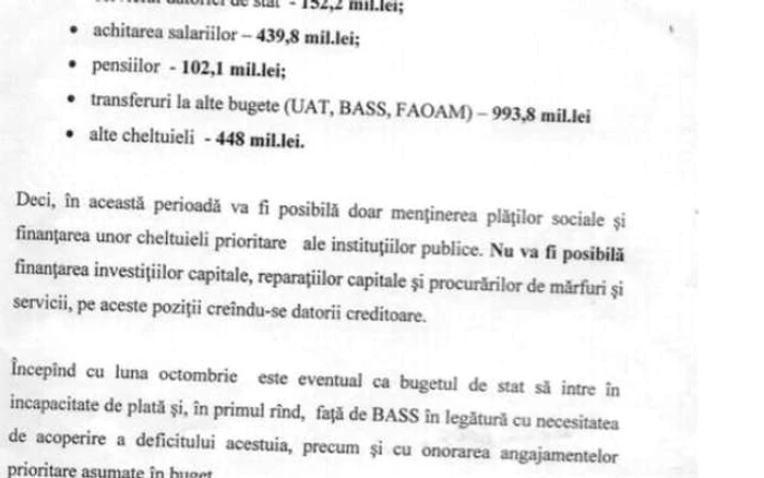 Documentul care atestă incapacitatea de plată