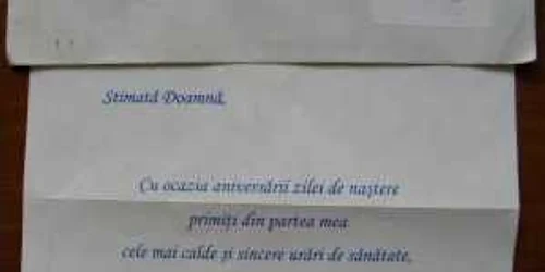 Scrisoarea de felicitare trimisă în numele lui Tişe 