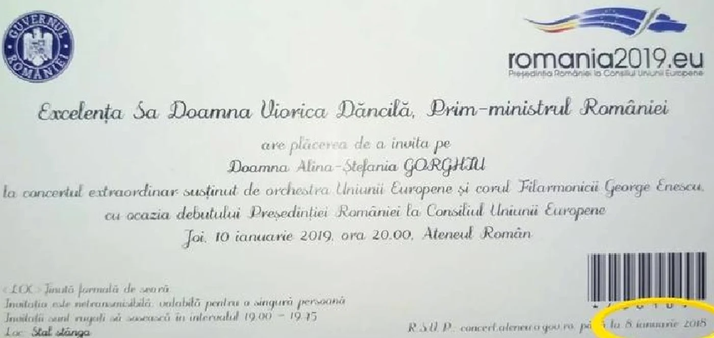 
    Invitaților li se cere să confirme participarea până la 8 ianuarie 2018!FOTO: Facebook  