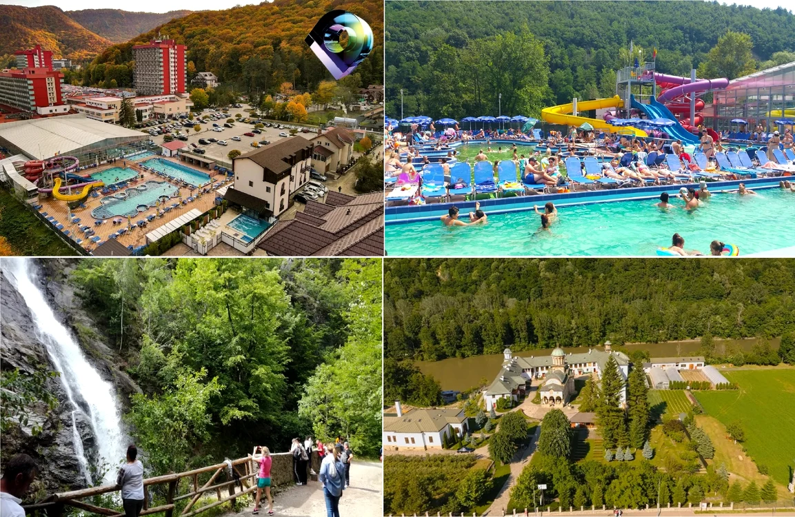 Stațiunea balneară Călimănești Căciulata din județului Vâlcea de pe Valea Oltului Foto Colaj
