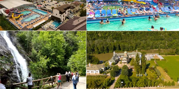 Stațiunea balneară Călimănești Căciulata din județului Vâlcea de pe Valea Oltului Foto Colaj