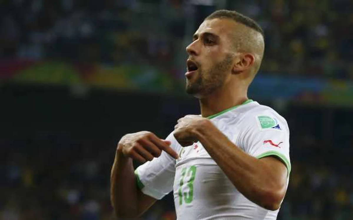 Slimani, marcatorul Algeriei în partida cu Rusia. FOTO: Reuters
