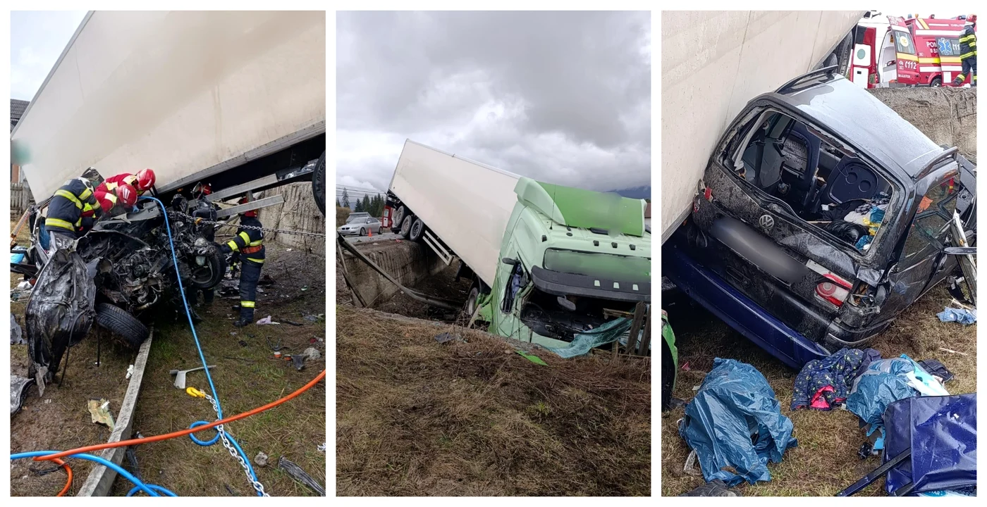 Accident în localitatea Poiana Stampei. FOTO: ISU Suceava