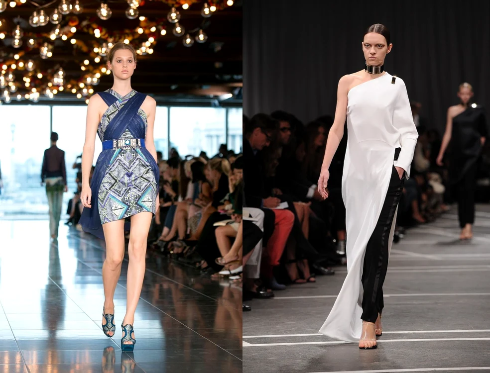 Rochie din colecţia designerului Matthew Williamson (stânga) - 6.660 euro şi din colecţia Givenchy (dreapta) - 3.700 euro FOTO GettyImages/Guliver