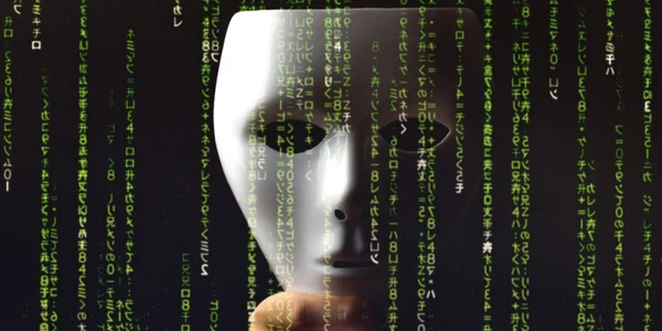 Anonim pe internet hacker masca matrix FOTO Shutterstock