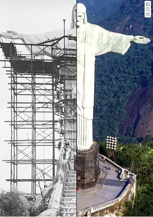 Statuia lui Iisus Mântuitorul din Rio de Janeiro: 1932 vs prezent