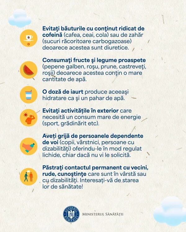 Recomandările Ministerului Sănătății. FOTO FB Ministerul Sănătății 