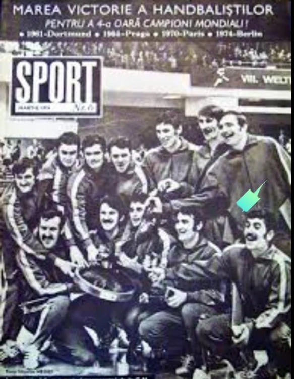 Birtalan și coechipierii lui pe coperta revistei Sport după cucerirea titlului mondial la handbal din 1974 