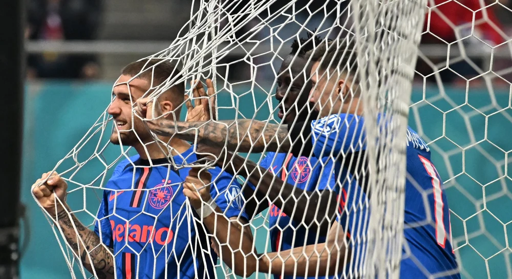 Daniel Bîrligea a marcat pentru 2-0 în partida cu Mydtjylland. Foto Facebook