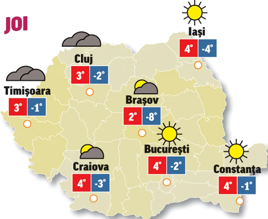 Prognoza meteo 17 decembrie anunță că vremea rămâne în continuare închisă, mai ales în partea de vest a țării