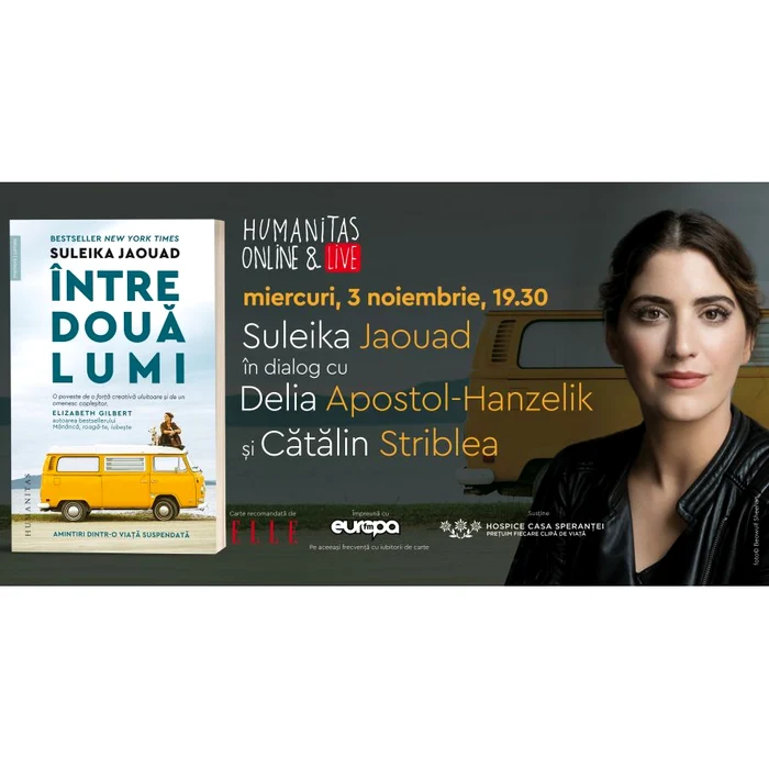 Eveniment Humanitas: Suleika Jaouad în dialog cu Delia Apostol Hanzelik și Cătălin Striblea despre bestseller ul „Între două lumi” jpeg