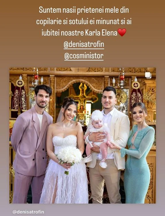 Theo Rose și Anghel Damian au fost nași de cununie și botez