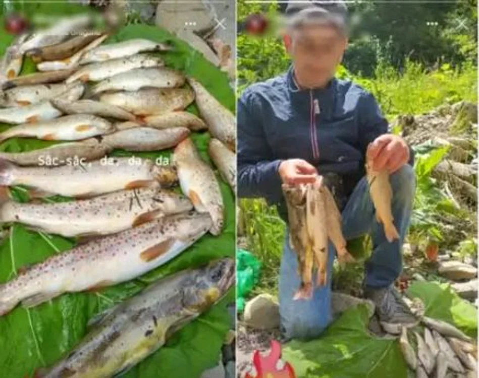 Pescarul le-a atras atenția comisarilor de la Garda de Mediu după postarea pozei FOTO Facebook