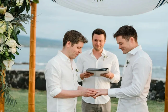 Imagine de la nunta lui Sam Altman cu Oliver Mulherin FOTO X (Twitter)